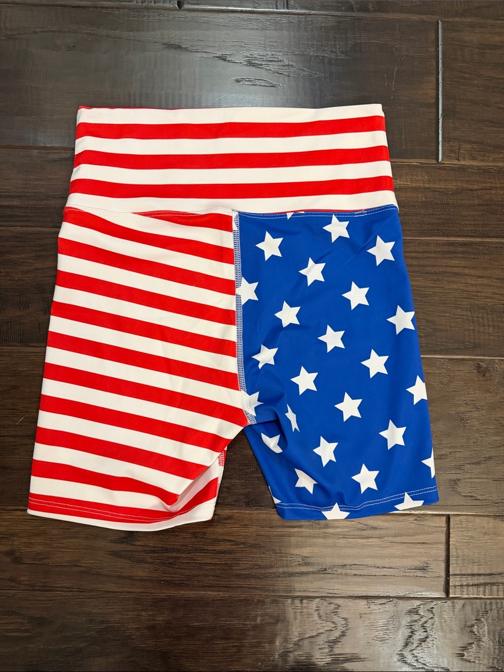Bike Shorts Patriotic Star & Stripe - Red, White & Blue - Picture 6 of 6
